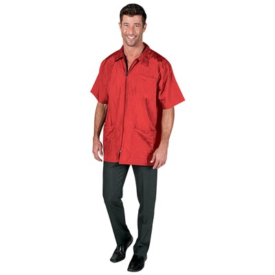 Betty Dain Nylon Barber Jacket- Red Medium