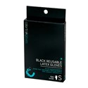 Colortrak Reusable Black Latex Gloves- 4 pk Small