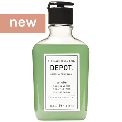 DEPOT® NO. 406 TRANSPARENT SHAVING GEL 3.4 Fl. Oz.