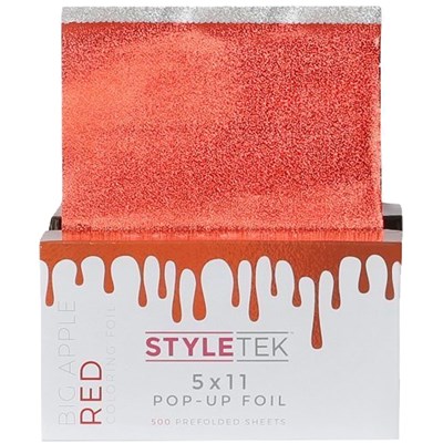STYLETEK Foil Pop Up Embossed Heavy- Big Apple Red 5 inch x 11 inch 500 ct.