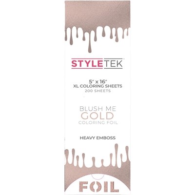 STYLETEK XL Balayage Flat Sheet Embossed Heavy- Blush Me Gold 200 ct. 5 inch x 16 inch