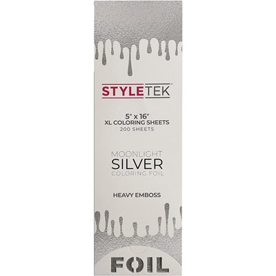 STYLETEK XL Balayage Flat Sheet Embossed Heavy- Moonlight Silver 200 ct. 5 inch x 16 inch