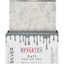 STYLETEK Pop Up Foil Embossed Light- Moonlight Silver Classic Dotted 500 ct. 5 inch x 11 inch