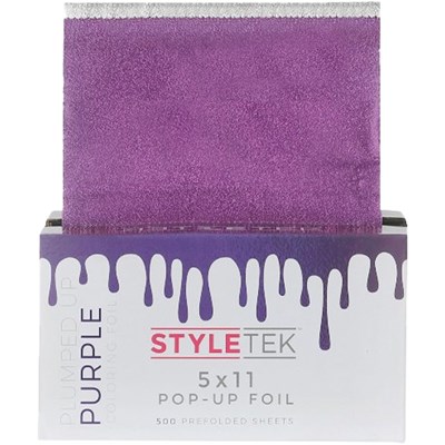 STYLETEK Pop Up Foil Embossed Heavy- Plumped Up Purple 500 ct. 5 inch x 11 inch